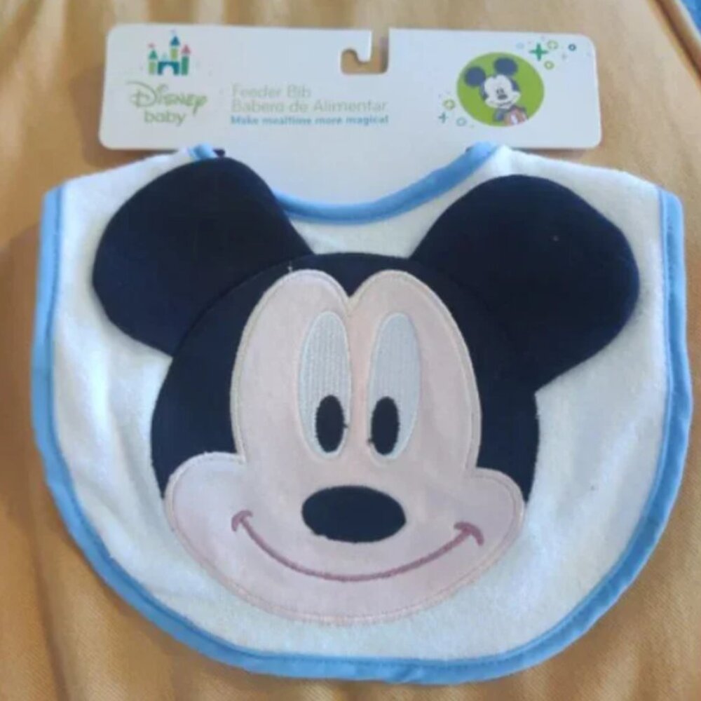 New Disney Baby Mickey Mouse Feeder Bib